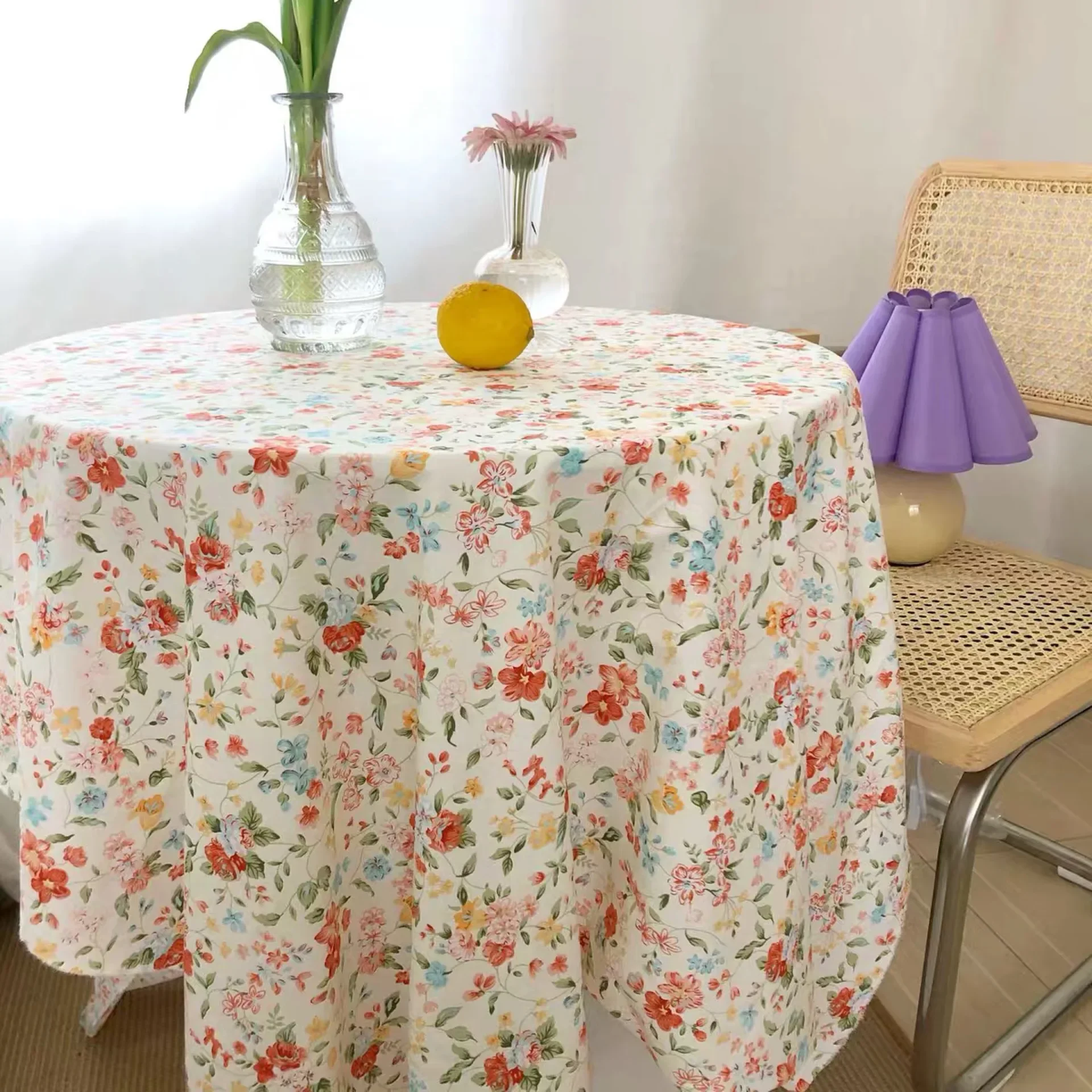 

Flower Tablecloth Retro French Style Picnic Mat