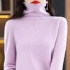 Women's new autumn/winter 100% sweater high-end first-line ready-to-wear knitted pullover loose turtleneck cashmere sweater 2