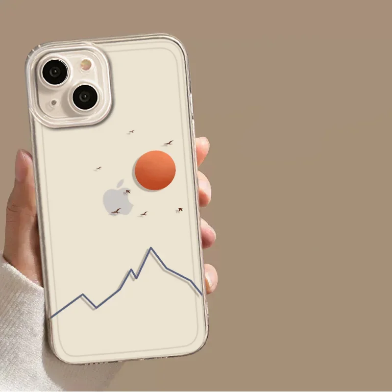 Sun and Moon Paired Transparent Phone Case - Elegant Clear Cover