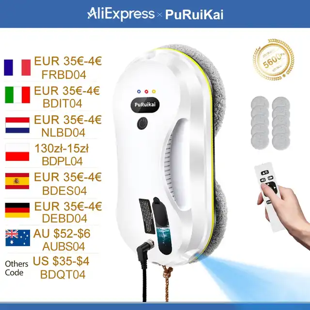 Household window automatic water spray cleaning robot vacuum cleaner remote control electric window wiper household glass wiper 1