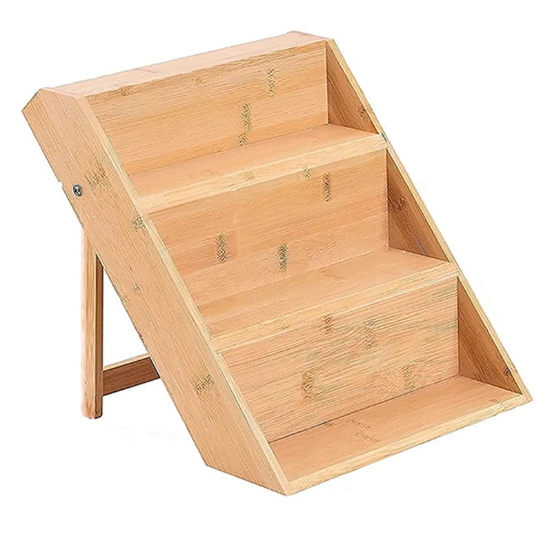 

Органайзер для специй, Бамбуковая стойка для специй, органайзер для столешницы, 3-уровневая полка для специй, универсальный органайзер для специй