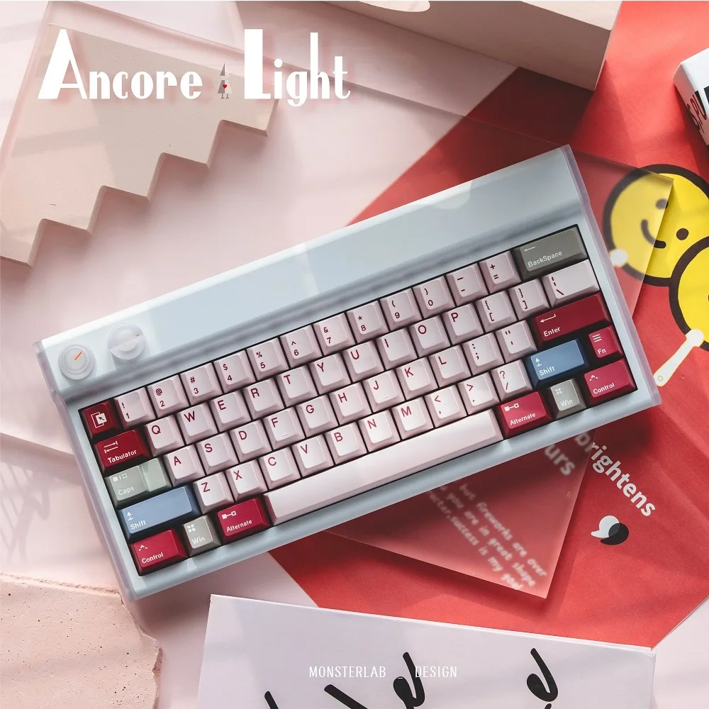 MonsterLab ANCORE LIGHT 키캡 세트 PBT 금속 페인트 파우더 맞춤형 키보드 캡 기계식 키보드 용 체리 프로필 키캡