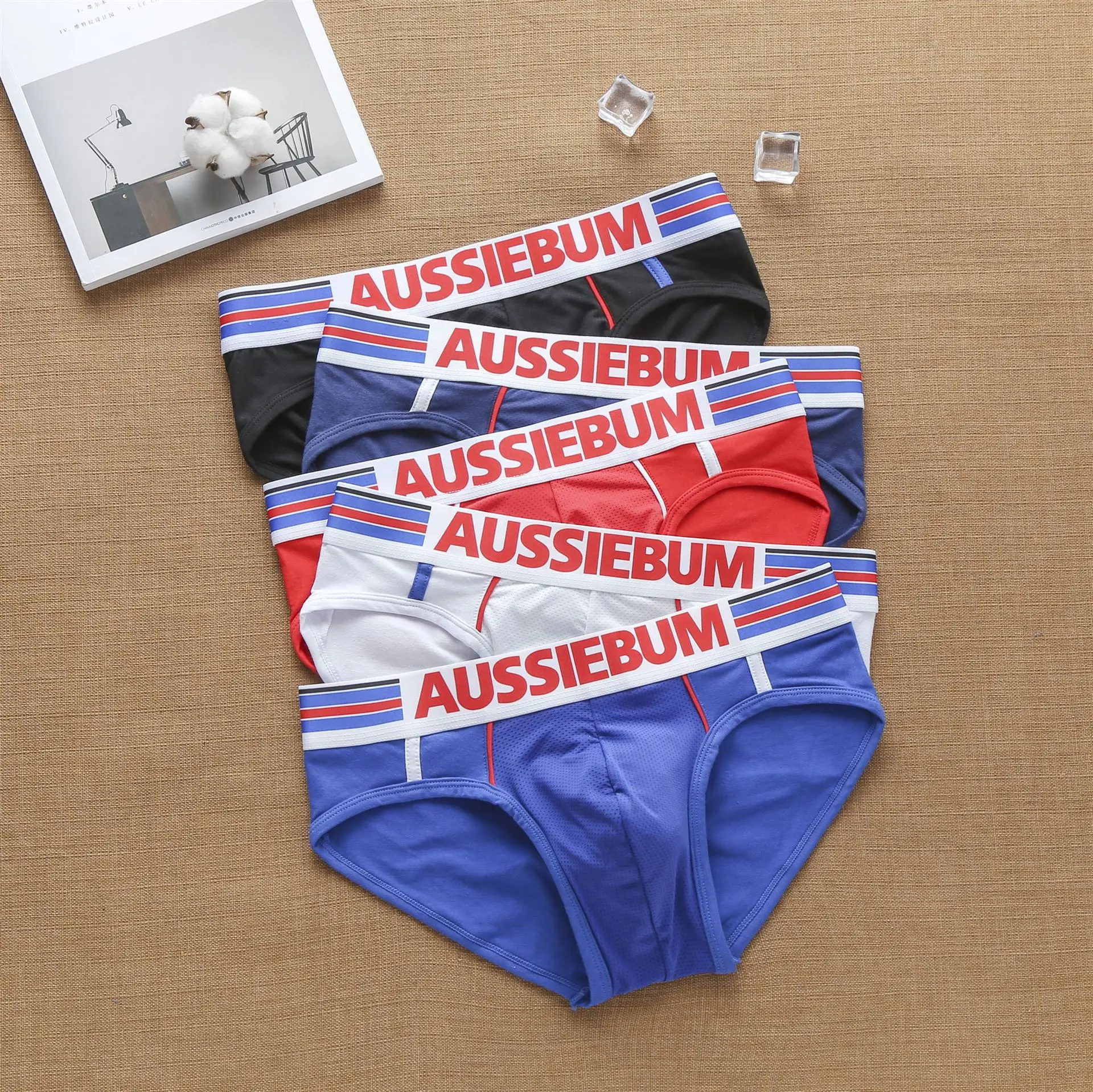 Aussiebum Men's Fashion Cool European and American Cotton Triangle Pants Student Youth Shorts