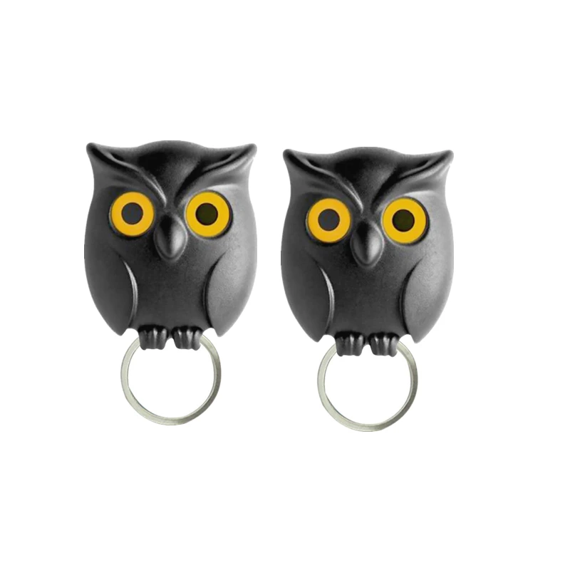 Description Picture 6 of itemCreative Owl Night Wall Magnetic Key Holder Magnets Hold Keychain Key Hanger Hook Hanging Key Will Open Eyes Home Decoration