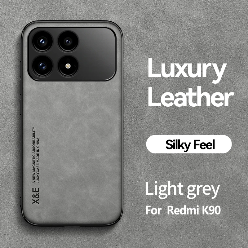 Luxury Leather Smartphone Case with Metal Plate Car Mount Feature
