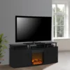 Fireplace TV Stand for TVs up to 70 Inch, Replaceable Electric Fireplace Insert Heater, Realistic Log and Flame Effect 2