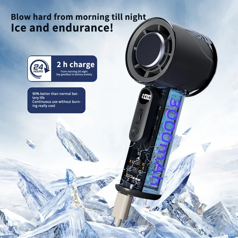 Iconic Brand Portable Refrigeration Small Air conditioner 100 Wind High-speed Mini Handheld Fan 3000mAh USB Outdoor Turbo Fan MIJIA