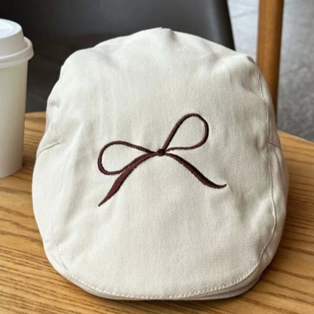 Vintage Y2K Berets Cap Cotton 54-59cm Newsboy Cap Big Head Circumference Rough Edge Women Artist Hat Work
