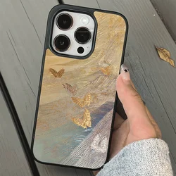 Dreamy Gold Black Edge Kawaii Vintage Soft Phone Case - iphon16 PRO