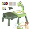 Multifunctional Projection Painting Storage Table Kids Toy Cartoon Drawing Board with Light Music Writing Pad Children Gift 3