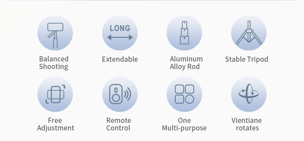 Description Picture 3 of item2020mm Selfie Stick Tripod Stand Wireless Selfie Stick Tripod with Remote with 1/4 Screw 1/4 Nut Portable Tripod for Phone Light