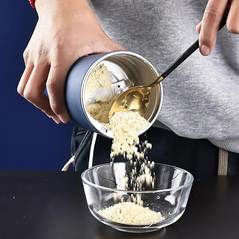 2024 New Portable Coffee Grinder Household Small Grain Grinder 8 Knife Stainless Steel Nut Bean Grain Grinding Mixer 3