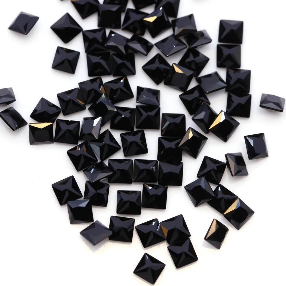 

Фотокамень для изготовления ювелирных изделий, квадратный блестящий черный шпинель