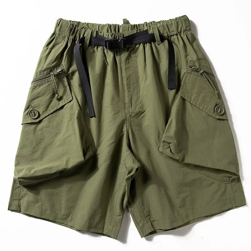 

Big Pocket Cargo Shorts Buckle Loose Pants Outdoor Hiking Trekking Climbing Fishing Tooling Overalls Camping Training Clothes