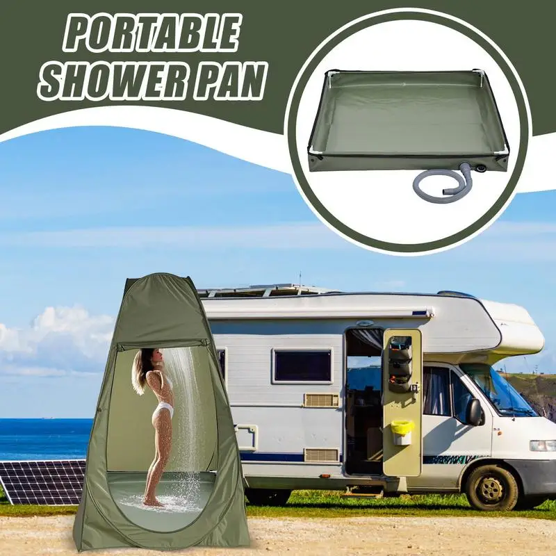 Base De Douche Portable Pliante – Camping, Toilette Pour Animaux – 104x104 Cm