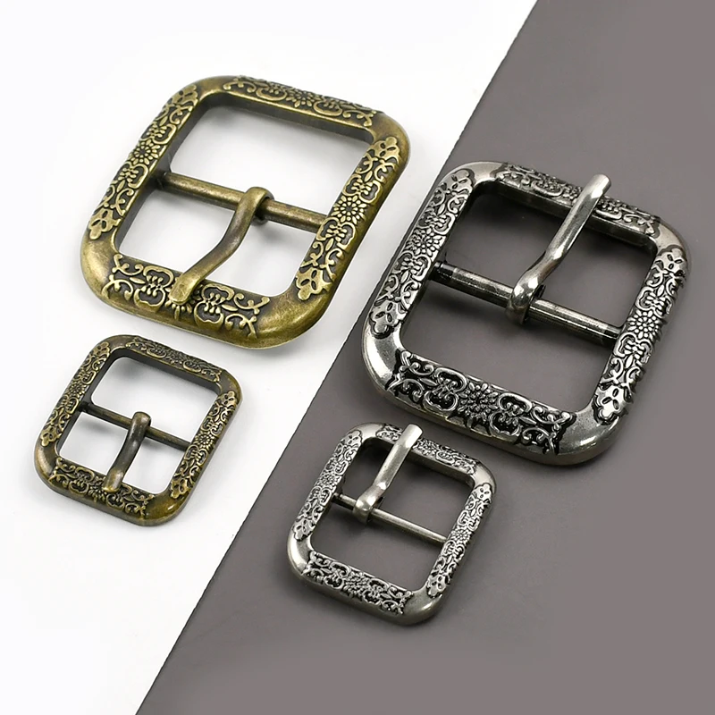 1/2/5개 20/35/40mm 벨트 버클 빈티지 고대 실버 황동 핀 버클 허리띠 조절 클라스프 장식 가죽 헤드 하드웨어