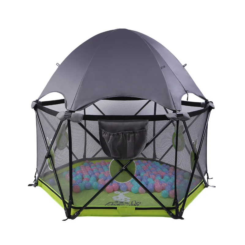 EG317: No-Installation Playpen, Outdoor Foldable Fence, Crawling Barrier Easy-Set Barrier, Portable Fence, Outdoor Play Zone