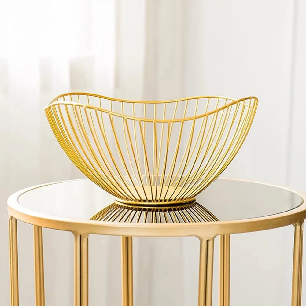 Iron Art Fruit Basket Plate Snack-Creative Bowl Storage Basket Kitchen Organizer Candy Bowl Home Decor