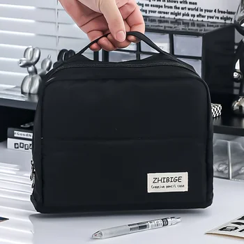 Astuccio per matite di grande capacità: organizer multiscomparto in poliestere resistente per materiale scolastico e cosmetici, design portatile