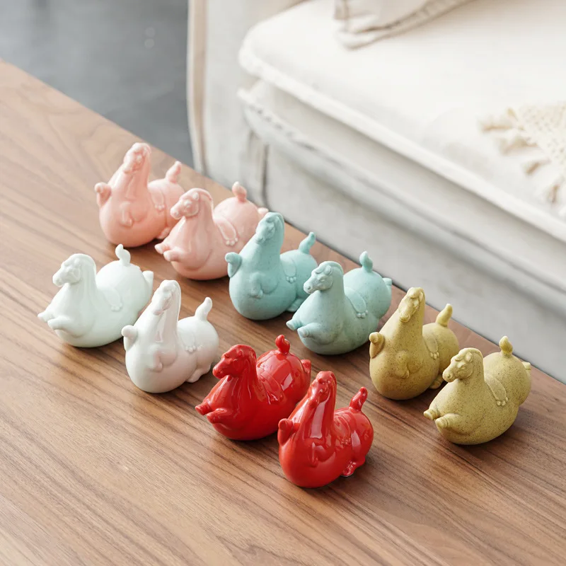 0031 Simple Modern Ceramic Handicrafts Netroots Maiden Heart Cartoon Pony Home Art Living Room Ornaments Room Decorations