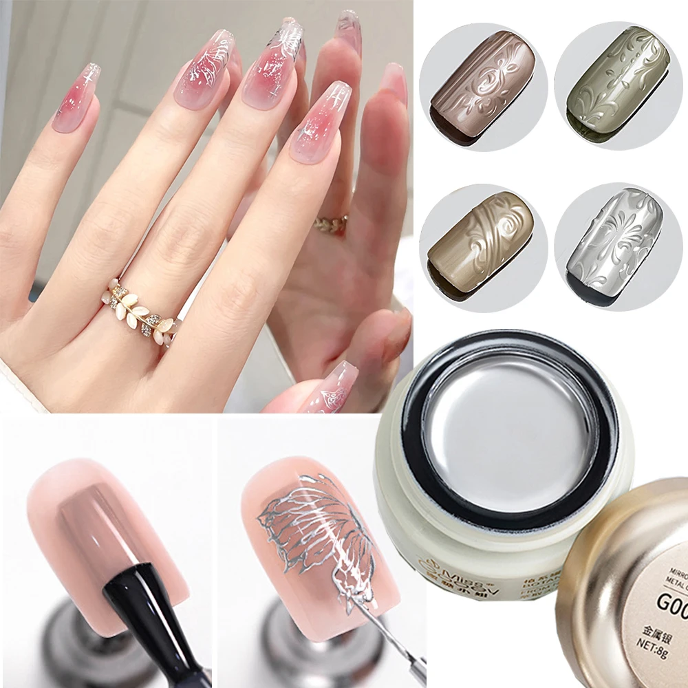 

Draw Wire Painting Nail Polish Varnishe Mirror Nail Line Gel Glitter Soak Off UV Metallic Manicure DIY Nail Art Accessories