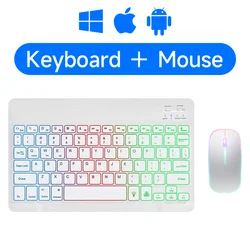 Enhanced Wireless Bluetooth Backlit Keyboard and Mouse Set - French (White)