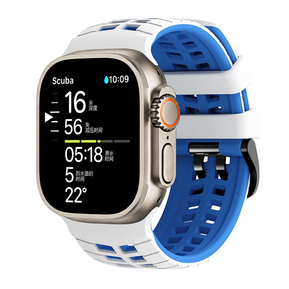 Premium Silicone Sports Bracelet for Apple Watch - Versatile Replacement Band