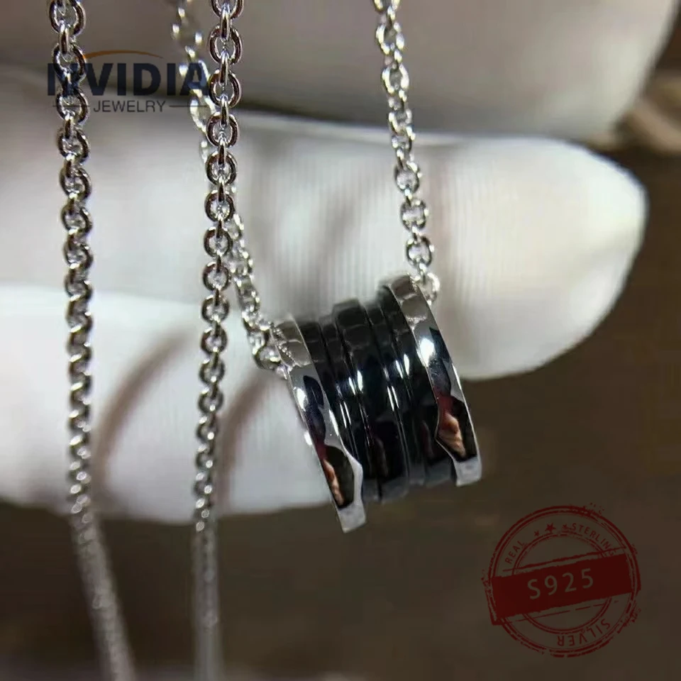 2024 Fashion Jewelry BV Customized S925 Silver Luxury Round Spring Ceramic Women's Necklace Birthday Party Earrings Gift