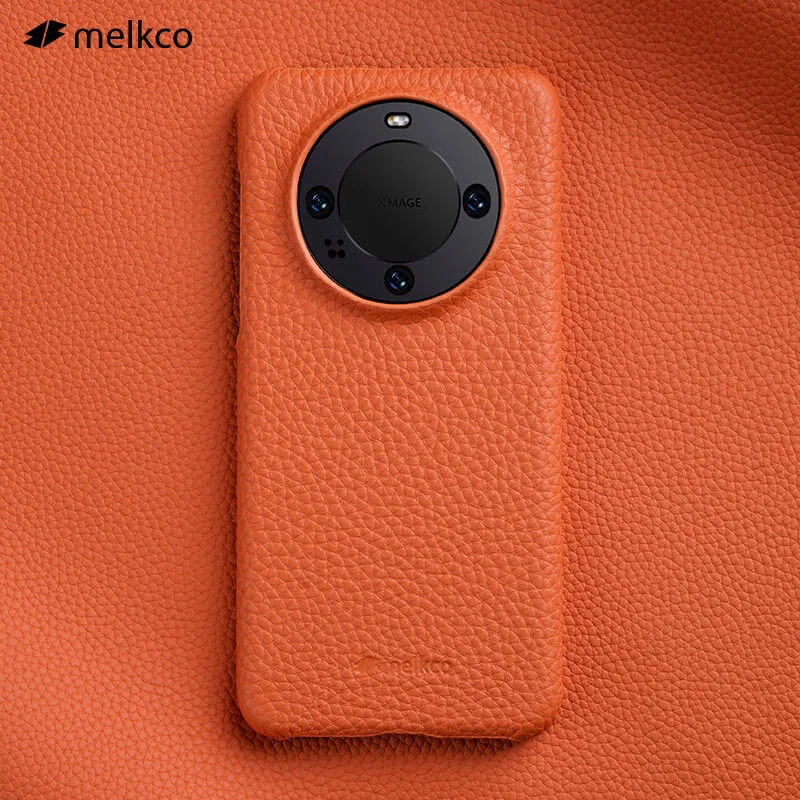 

Melkco For HUAWEI Mate60 Mate 60 Pro+ Pro Real Genuine Leather Back Cover Phone Case Premium Cowhide Metal Ring Protect Lens