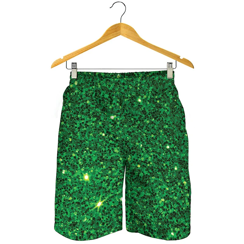 Full Print Sequins glitter Graphic Beach Shorts For Men Women Casual Oversized Board Shorts Summer Quick Dry Short Pants 4