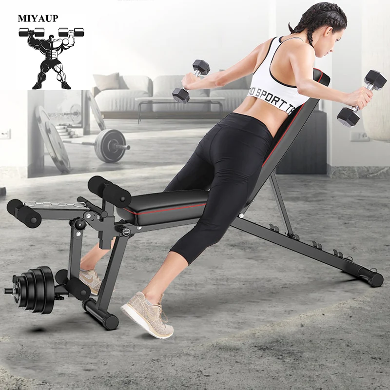 MIYAUP-Indoor Workout Bench, Fitness Exercise, Gym, Sports Training, Adjustable, Sit-up Stool