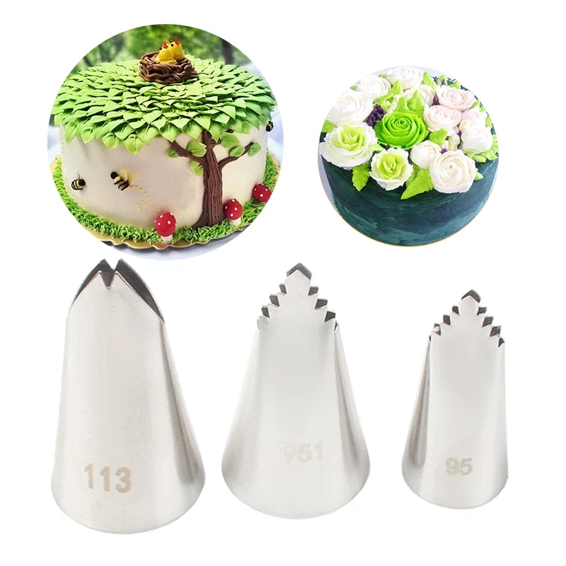 #95#951#113 Rose Leaves Nozzles Icing Piping Nozzles cake decorating tip set cake icing nozzles cake decorating nozzle set For Decorating Cakes Cupcake Pastry Tips Cake Decorating Tools Cream Nozzle