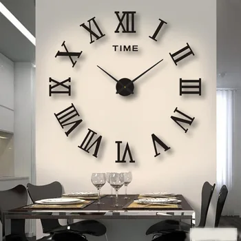 2022 New 3D Roman Numeral Acrylic Mirror Wall Clock 1