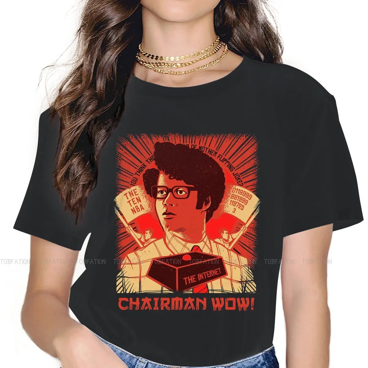 Chairman Wow Moss Quote O Collar Tshirt The It Crowd British Sitcom Roy Moss Tessuto Basic T Shirt Donna Nuovo Design 4Xl
