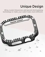 Housse pour Apple watch, 46mm 42mm 44mm 40mm 45mm 41mm, strass scintillants, protection pare-chocs PC, visage iWatch série 11 10 SE 9 8 7 2