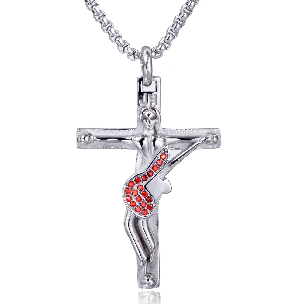 

Men's Jewelry Christian Amulet Religious Jesus Cross Necklace Cross Pendant Handsome Men's Stainless Steel Necklace