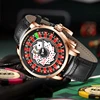 PINDU Designs New NH35A Rotary Roulette Mechanical Watch Men's Diamond Surface Waterproof Leather Men's Watch Montre Homme P6626 5
