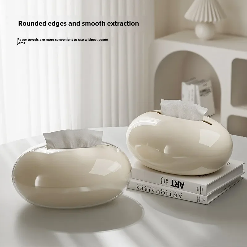 Creative Imitation Pebble Desktop Tissue Box tissue box tissue dispenser For Art Advanced Extractable Living Room Coffee Table Tissue Box Storage Art Decoration