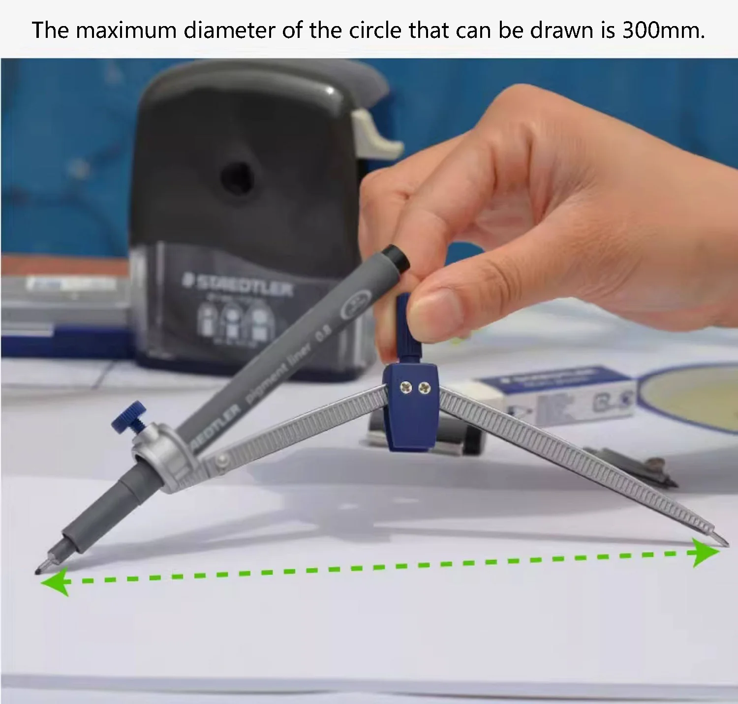 10종 기하학 수학 세트, 깨지지 않는 보관함, 자, 각도기, 컴퍼스, 연필깎이, 지우개, 학생용 학교 용품 선물
