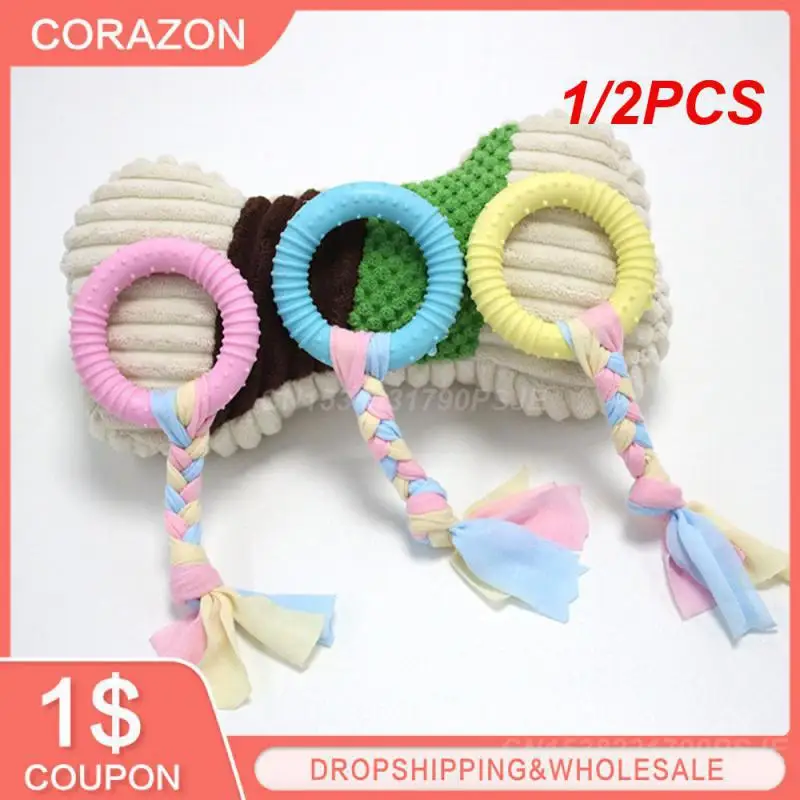 

1/2PCS Chew Toys Durable 21x8cm Dog Toy Pet Accessories Teeth Cleaning Toy Funny Blue/ /yellow Knot Toys
