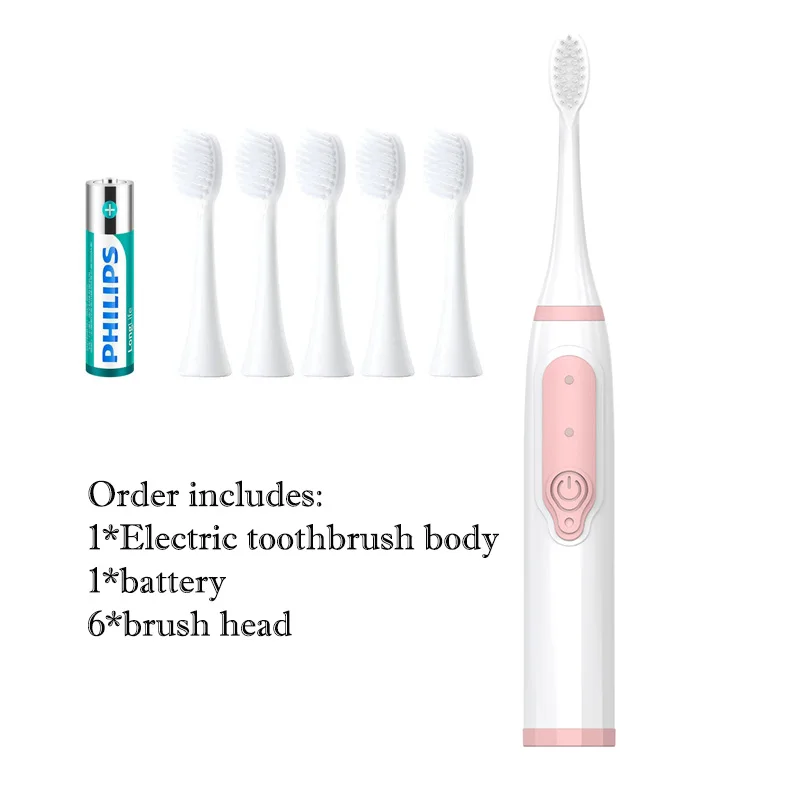 thumbnail image 1 of Cepillo de dientes eléctrico sónico, cepillo de dientes de limpieza profunda, modelo de batería de larga duración, cabezales de repuesto impermeables para adultos, 1 of 5