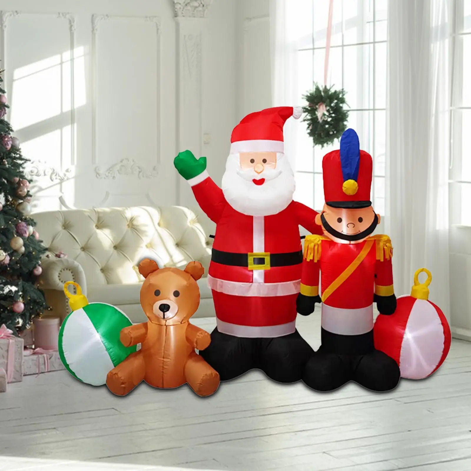 

Christmas Inflatable Santa Claus Soldier Decorations Cute for Holiday Party
