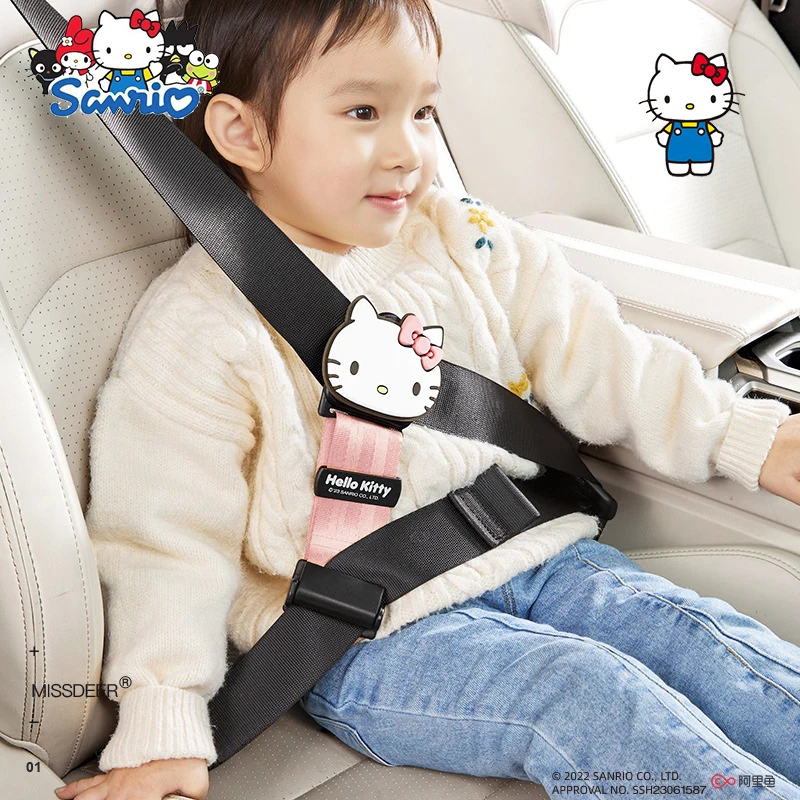 

Hello Kitty Sanrio Child Seat Belt Regulate Fixator Anime Cute Baby Seat Prevents Strangulation Protective Cover Girls Gifts