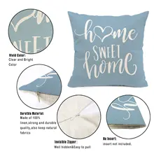 Lago azul geométrico branco linho fronha sofá capa de almofada decoração para casa pode ser personalizado para você 40x40 45x45 50x50 60x60