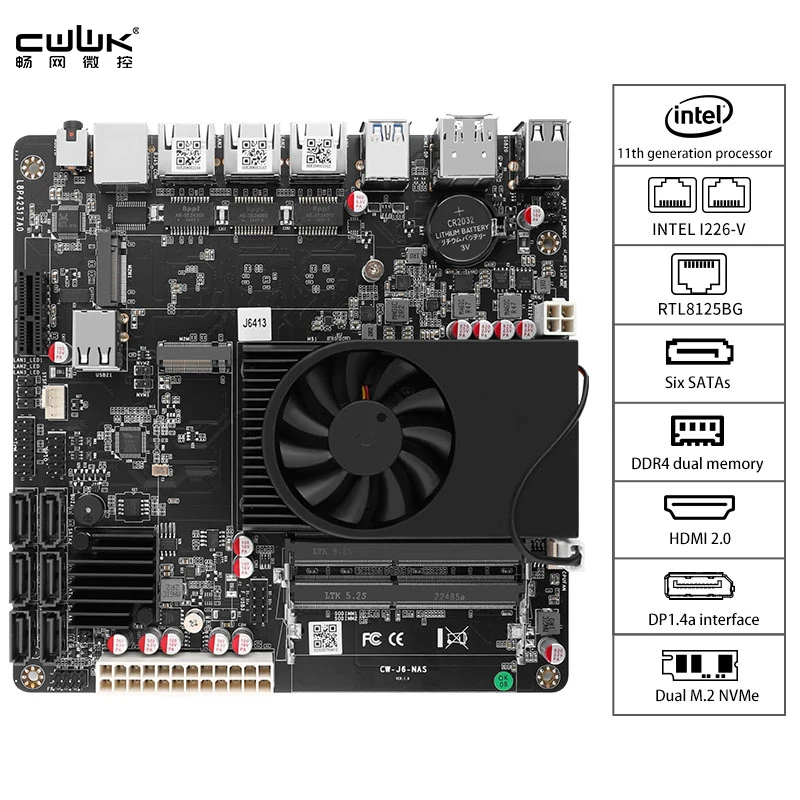 Рисунок 2 - Плата J6412/J6413 NAS/Six SATA3