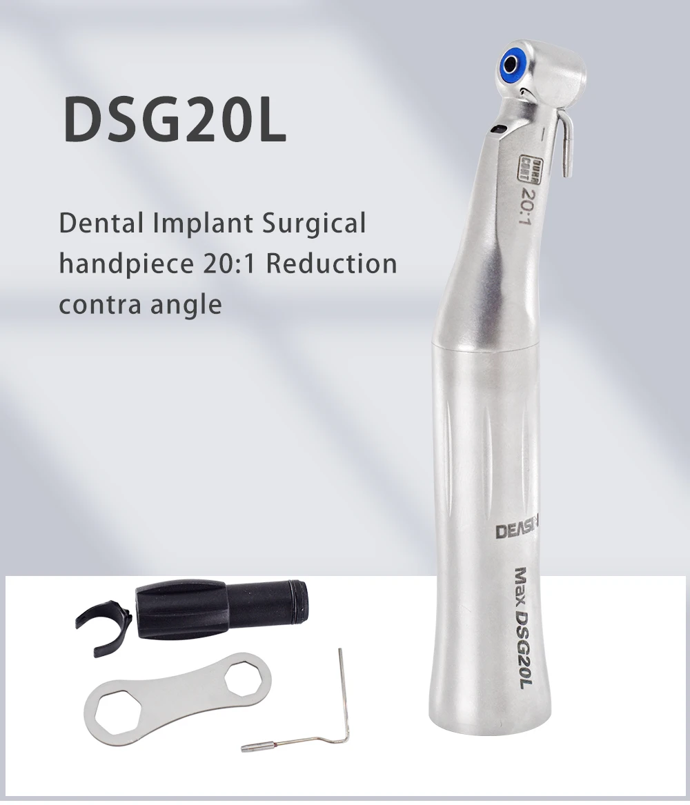 Dentalimplantat-Handstück SG20LED 20:1 Reduktions-Winkelstück mit Einzelwasserspray und integriertem LED-Generator