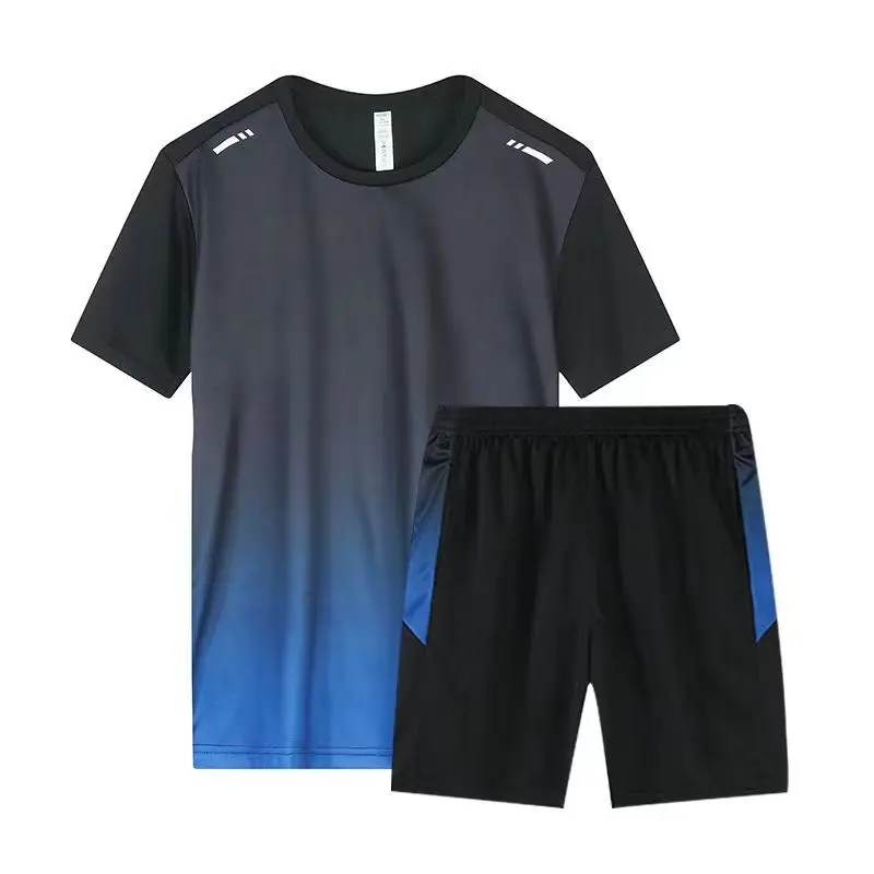 Sports Suit Football Training Kit Men's Quick Dry Sportswear Tracksuit Gym Breathable Football Clothing Fitness Running Set Athletic Wear T Shirts and Pants