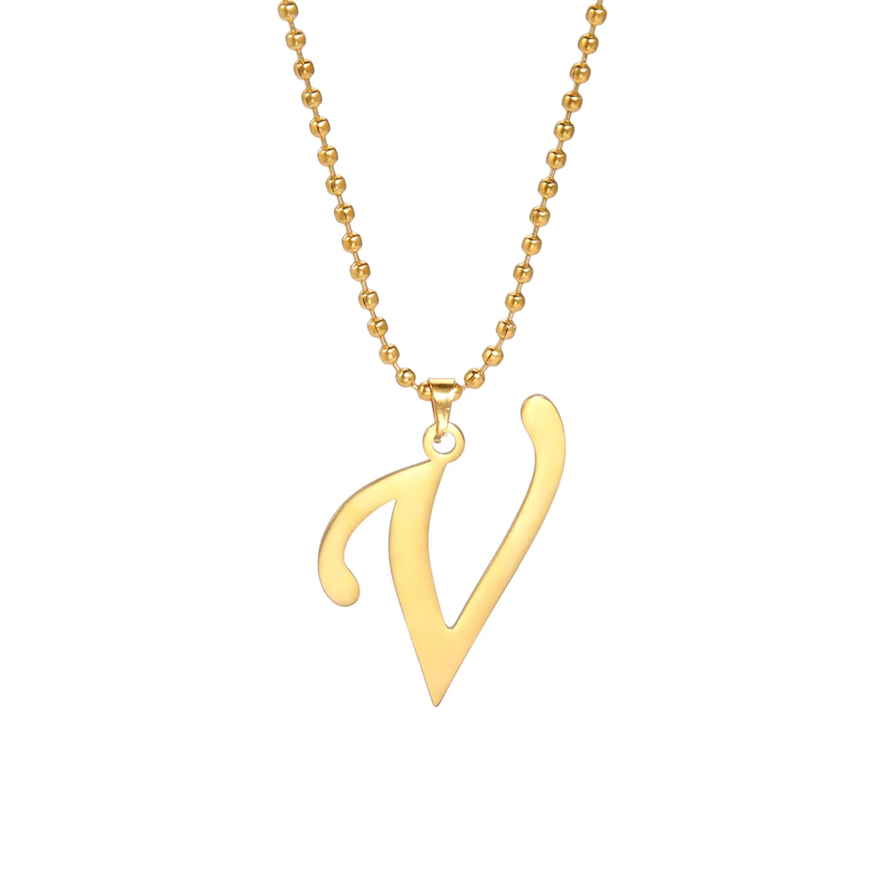 UMAGICBOX Collana con lettera iniziale A personalizzata per donne - Gioiello minimalista in acciaio inossidabile con ciondolo in stile di scrittura a mano, regalo per Natale e Festa della Mamma
