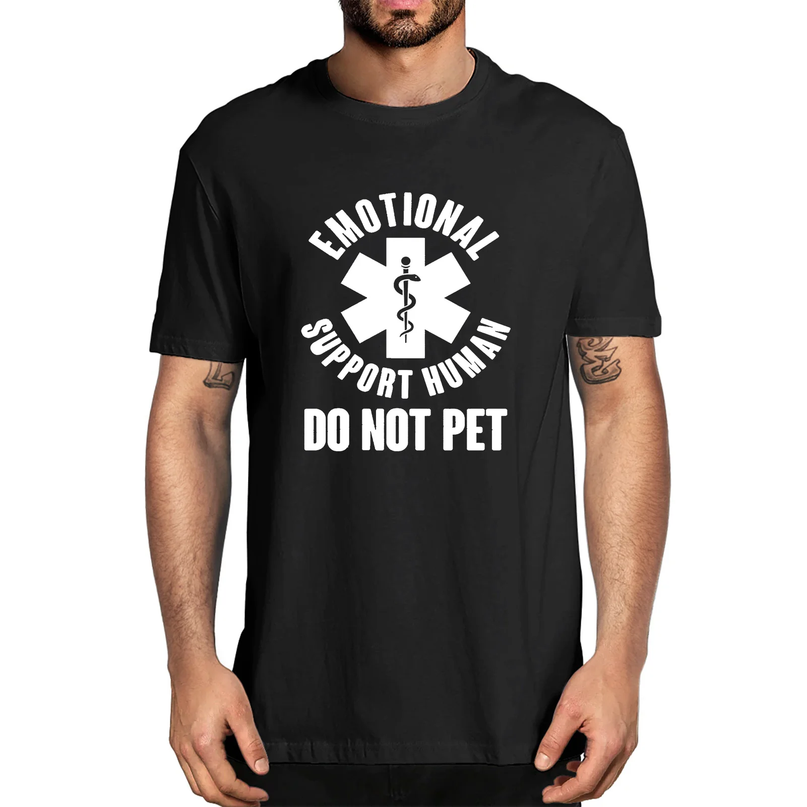 

Unisex Cotton Funny Emotional Support Human Do No Pet Summer Men's Novelty T-Shirt Harajuku Streetwear Women Soft Tops Tee