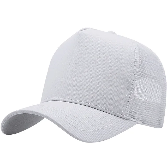 2023 Big Head Man Plus Size Mesh Baseball Cap Solid Color Sun Hat Plain Trucker Caps 55-60cm 60-65cm 2